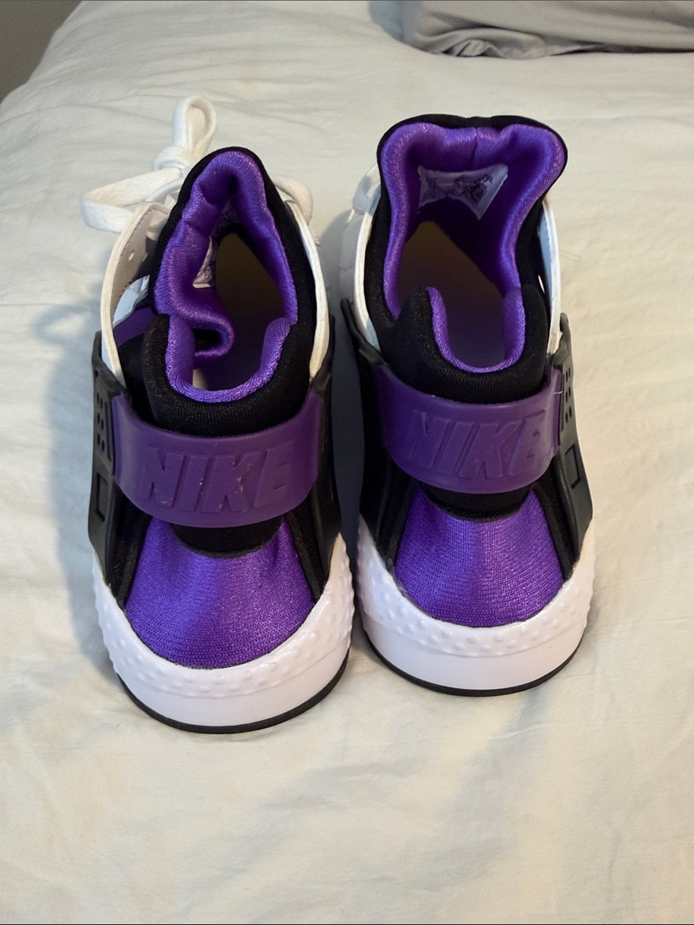 Nike White Black Purple Athletic Sneakers Size 7Y - Picture 4 of 6